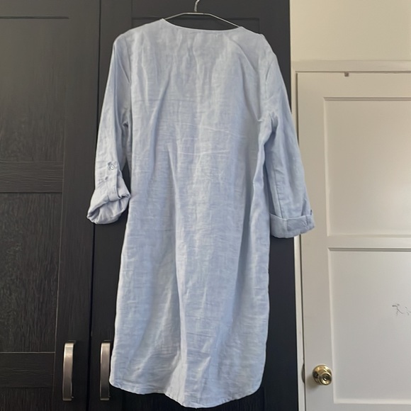 Joie - Blue linen dress with utility pockets - Picture 2 of 5